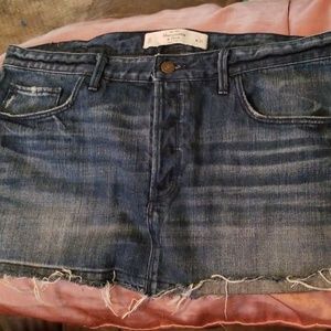 Abercrombie and Fitch Distressed Denim Skirt